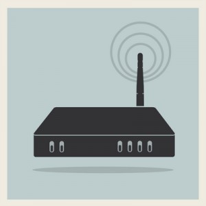 Wi-Fi Router on Retro Background Vector
