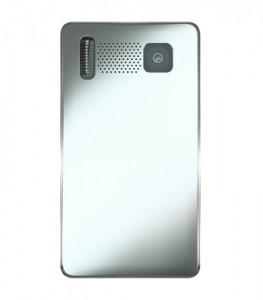 Rear view of smart phone isolated